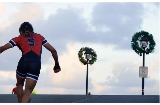 Athlete running outdoors